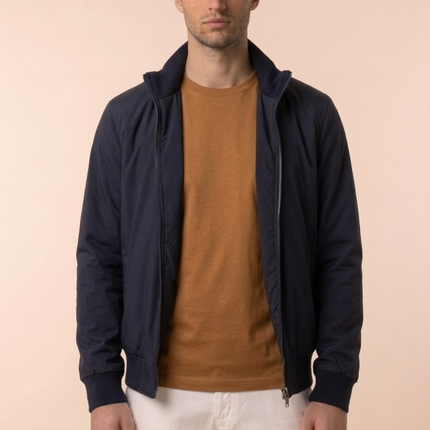 Men’s Zip-Up Jacket – Stand Collar & Long Sleeve