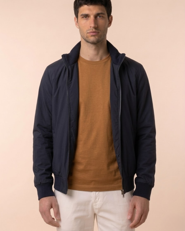Men’s Zip-Up Jacket – Stand Collar & Long Sleeve