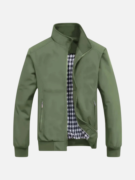 Men’s Zip-Up Jacket – Stand Collar & Zipper Pockets