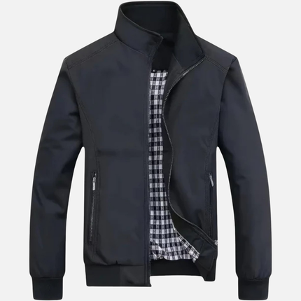 Men’s Zip-Up Jacket – Stand Collar & Zipper Pockets