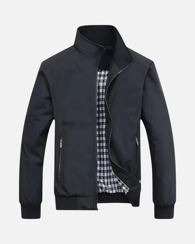 Men’s Zip-Up Jacket – Stand Collar & Zipper Pockets