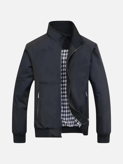 Men’s Zip-Up Jacket – Stand Collar & Zipper Pockets