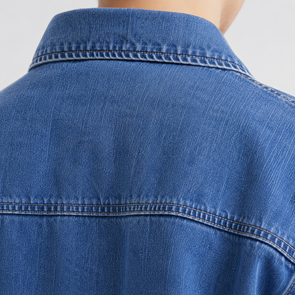 Men’s Washed Denim Button-Up Jacket