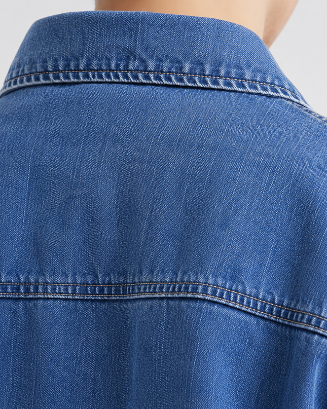 Men’s Washed Denim Button-Up Jacket