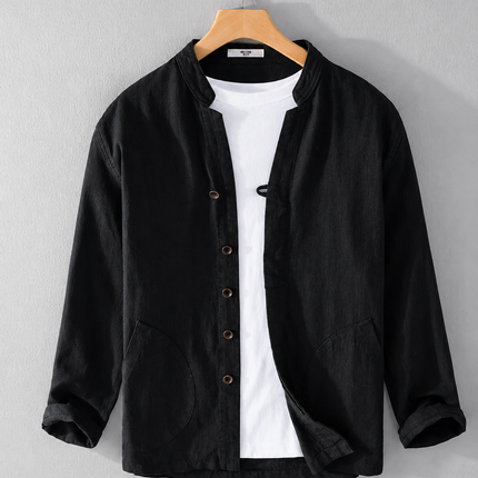 Men’s Stand Collar Linen Jacket