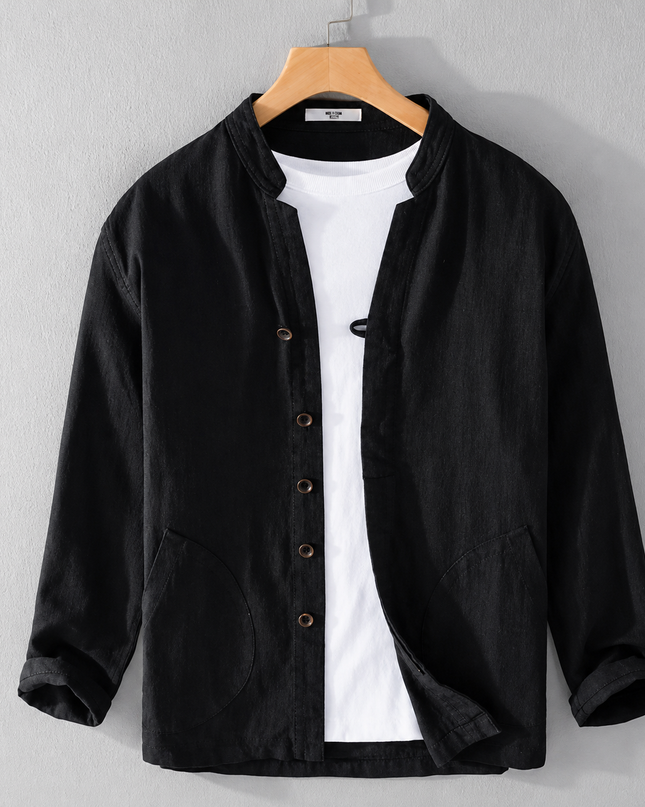 Men’s Stand Collar Linen Jacket