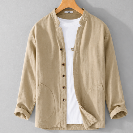 Men’s Stand Collar Linen Jacket