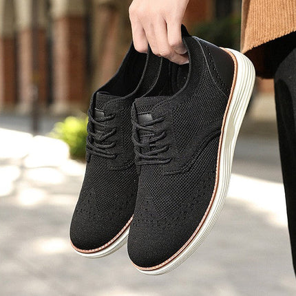 Lace-Up Sneakers – Openwork Upper & Contrasting Sole
