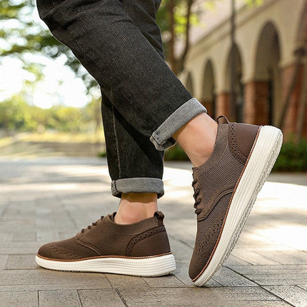 Lace-Up Sneakers – Openwork Upper & Contrasting Sole