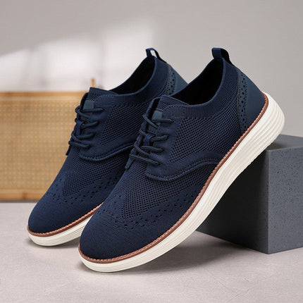 Lace-Up Sneakers – Openwork Upper & Contrasting Sole