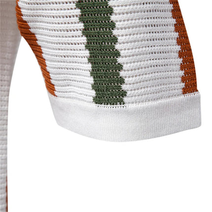 Men Retro Stripe Knit Polo