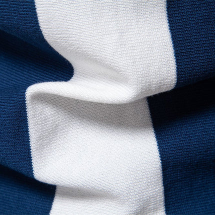 Men Retro Stripe Zip Polo