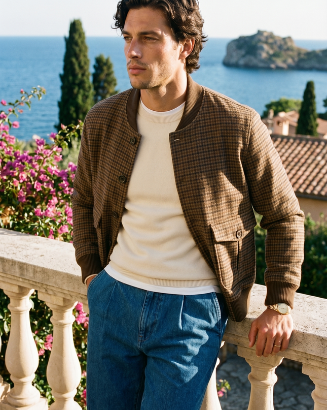 Men’s Checked Bomber Jacket