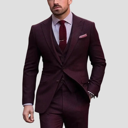 Adrian | Tailored Slim Fit Three-Piece Suit for Weddings