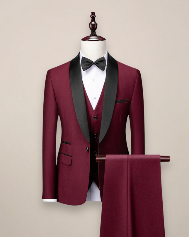 Men’s Shawl Lapel Three-Piece Tuxedo Set