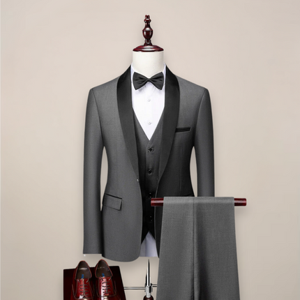 Men’s Shawl Lapel Three-Piece Tuxedo Set