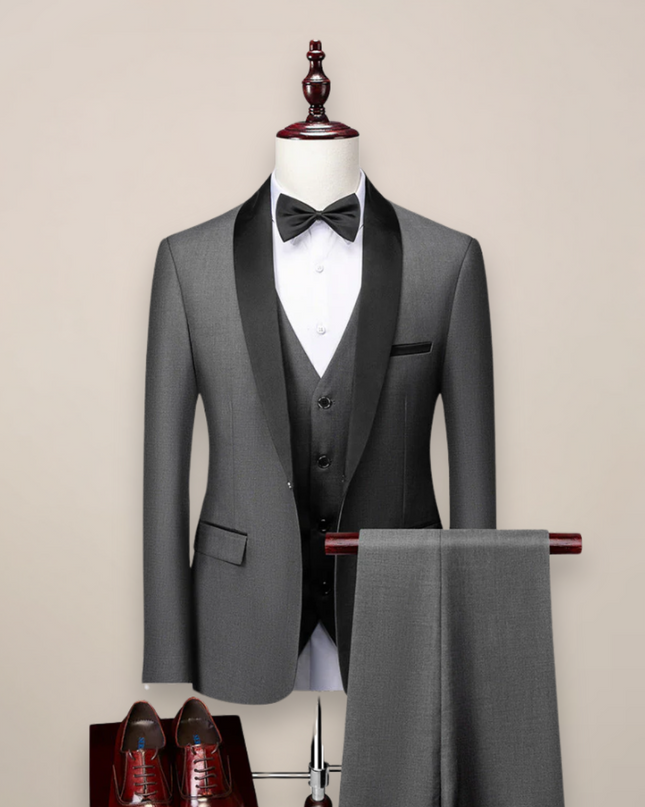 Men’s Shawl Lapel Three-Piece Tuxedo Set
