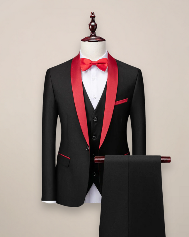 Men’s Shawl Lapel Three-Piece Tuxedo Set