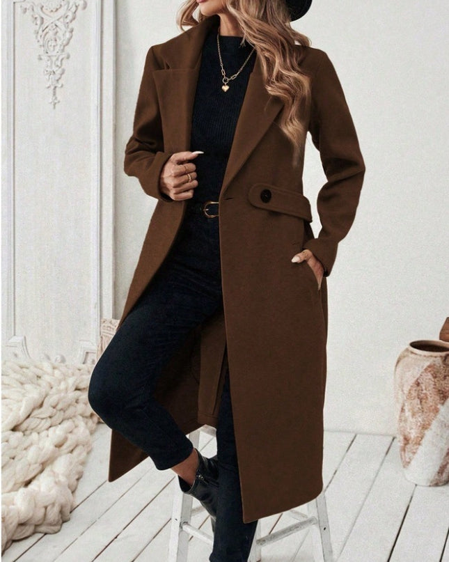 Liora | Women's Trench Coat – Long Double-Breasted Design