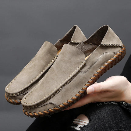 Men’s Slip-On Shoes with Visible Stitching