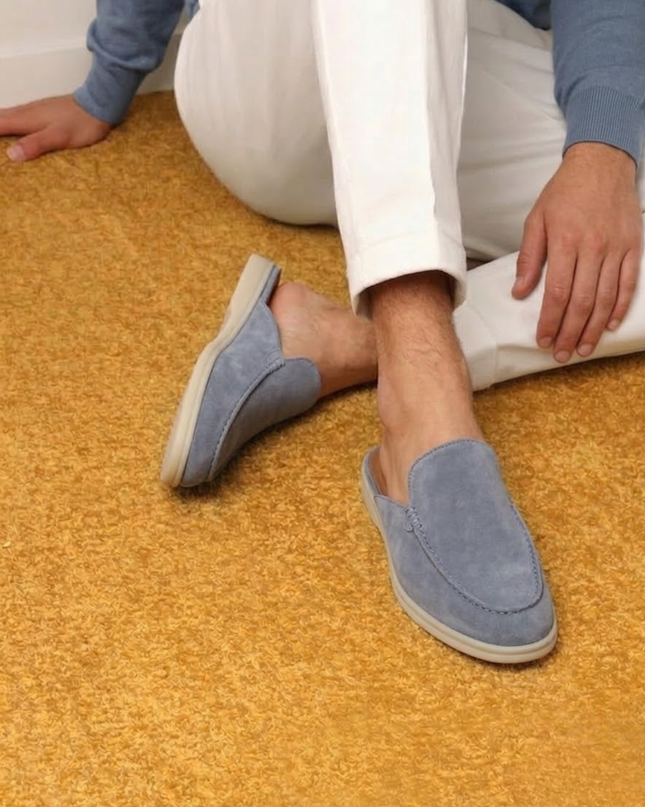 Men’s Slip-On Mules – Open Heel & Stitched Detail