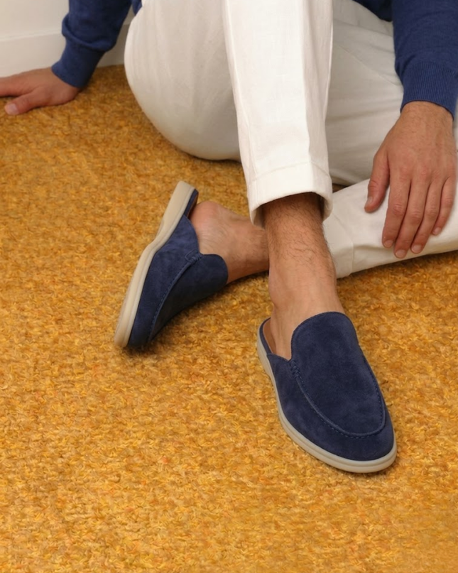 Men’s Slip-On Mules – Open Heel & Stitched Detail