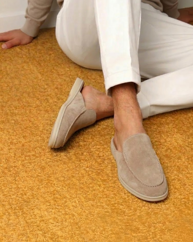 Men’s Slip-On Mules – Open Heel & Stitched Detail