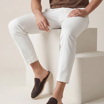 Abel | Slip-On Open-Heel Men’s Mules – Stitched Detail