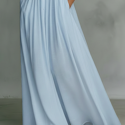 Adeline | Sleeveless Button Front Maxi Dress