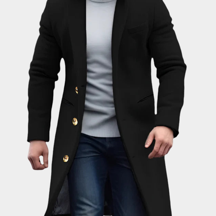 Adrian | Men's Coat – Long Tailored Design & Windproof Finish