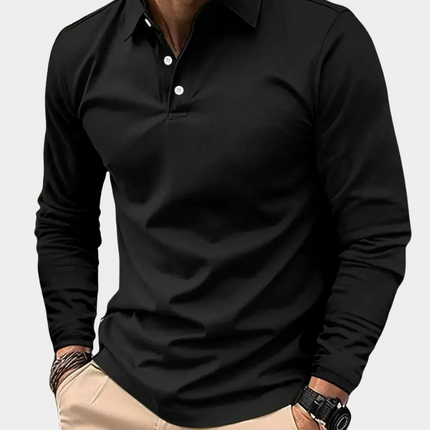 Adrian | Men's Long Sleeve Poloshirt Collared Casual
