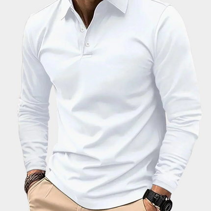 Adrian | Men's Long Sleeve Poloshirt Collared Casual