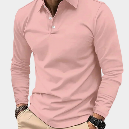 Adrian | Men's Long Sleeve Poloshirt Collared Casual