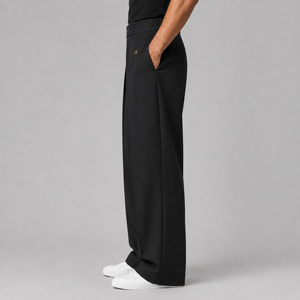 Alaric | Men's Wide Leg Trousers – Front Pleated Design