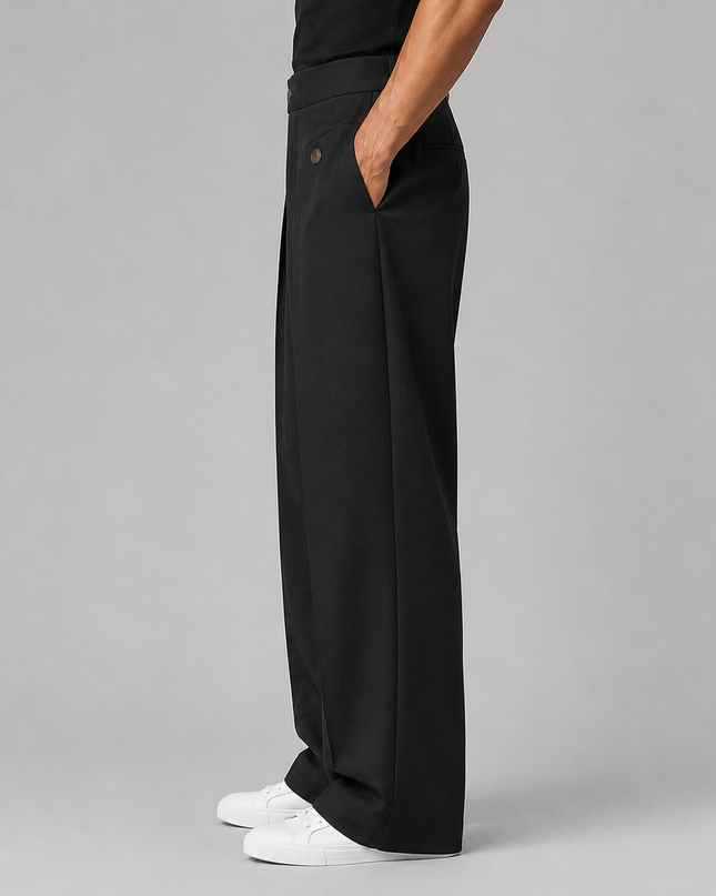 Alaric | Men's Wide Leg Trousers – Front Pleated Design