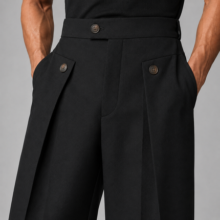 Alaric | Men's Wide Leg Trousers – Front Pleated Design