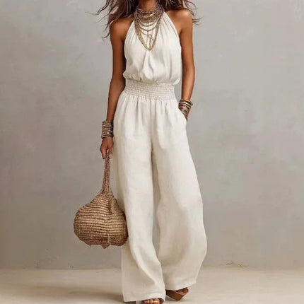 Alessia | Halter Neck Wide Leg Jumpsuit