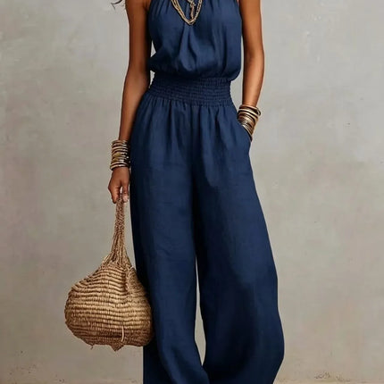Alessia | Halter Neck Wide Leg Jumpsuit