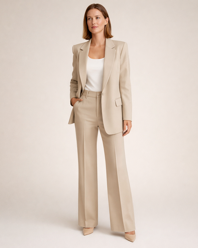 Amabel | Women's Two-Piece Set – Blazer & Flared Trousers