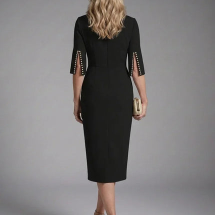 Amaris | Split Sleeve Fitted Midi Dress