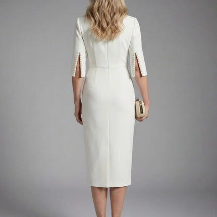 Amaris | Split Sleeve Fitted Midi Dress