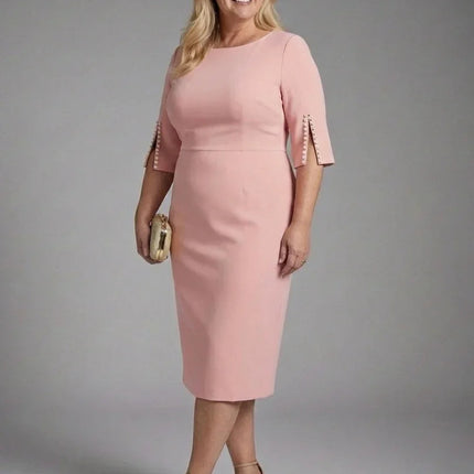 Amaris | Split Sleeve Fitted Midi Dress
