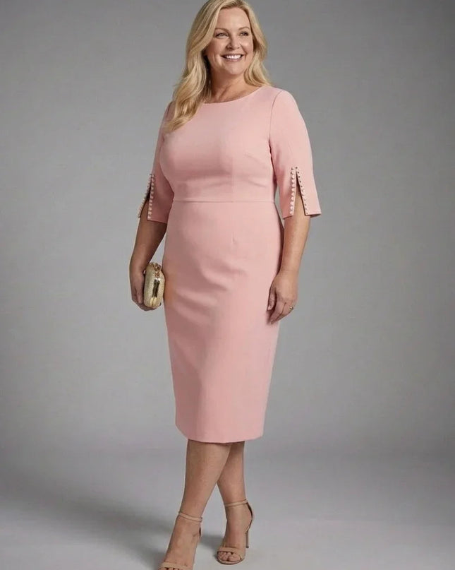 Amaris | Split Sleeve Fitted Midi Dress