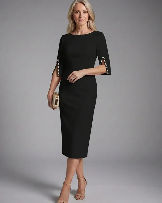 Amaris | Split Sleeve Fitted Midi Dress
