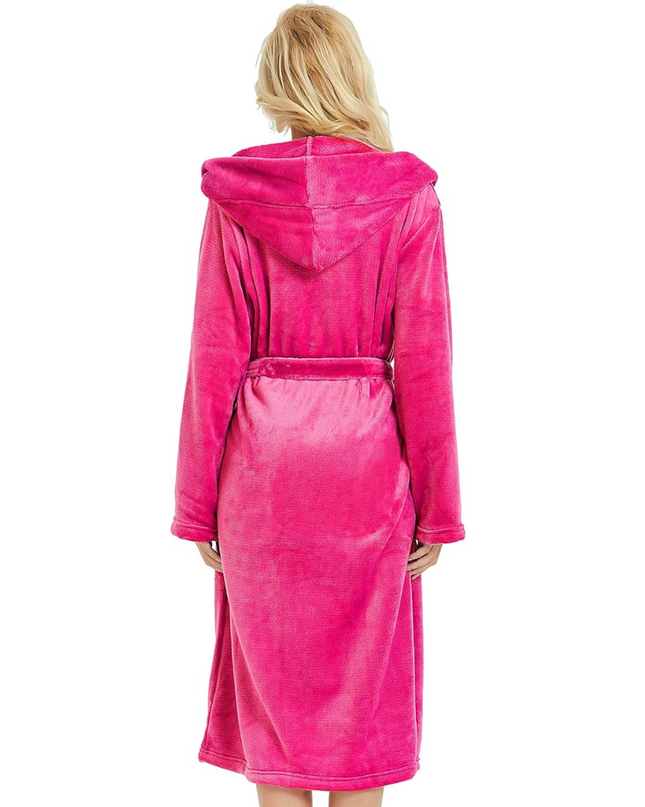 Anouk | Women's Fleece Bathrobe – Hooded Long Robe
