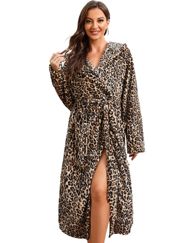 Anouk | Women's Fleece Bathrobe – Hooded Long Robe