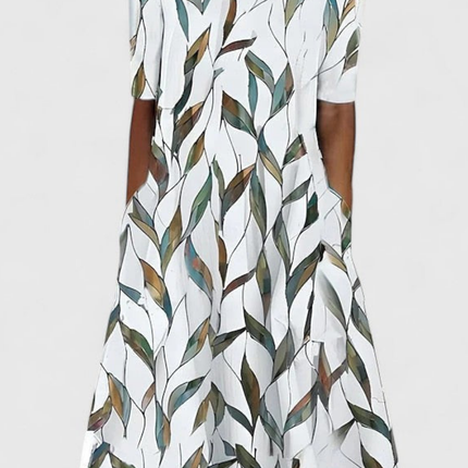 Arabella | Floral Round Neck Midi Dress