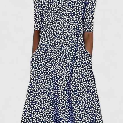 Arabella | Floral Round Neck Midi Dress