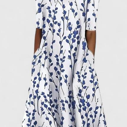 Arabella | Floral Round Neck Midi Dress