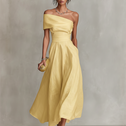 Arabella | One-Shoulder Fit & Flare Midi Dress